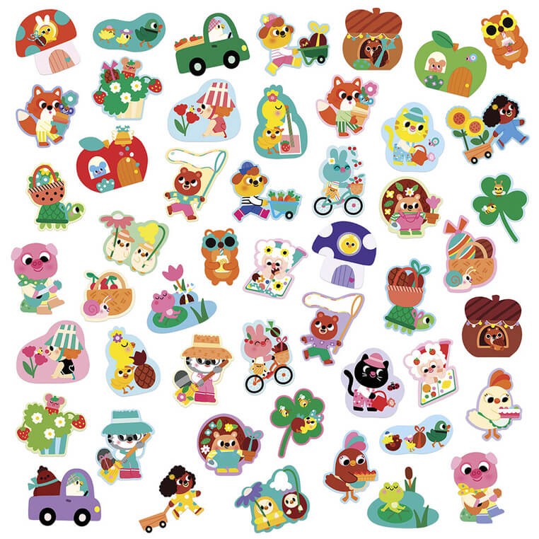 Duże naklejki wielorazowe 50 szt. Wiosna 18m+ / Janod