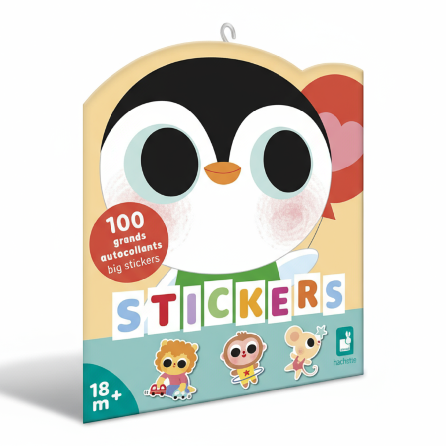 Duże naklejki wielorazowe na arkuszach 100 szt. Małe zwierzęta 18m+ / Janod