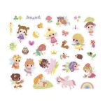 Naklejki wielorazowe na arkuszach 200 szt. Wróżki 3+ / Janod