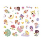 Naklejki wielorazowe na arkuszach 200 szt. Wróżki 3+ / Janod