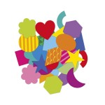 Naklejki wielorazowe 300 szt. Figury geometryczne 3+ / Janod