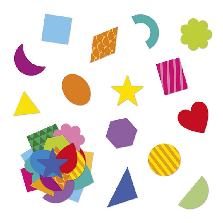 Naklejki wielorazowe 300 szt. Figury geometryczne 3+ / Janod