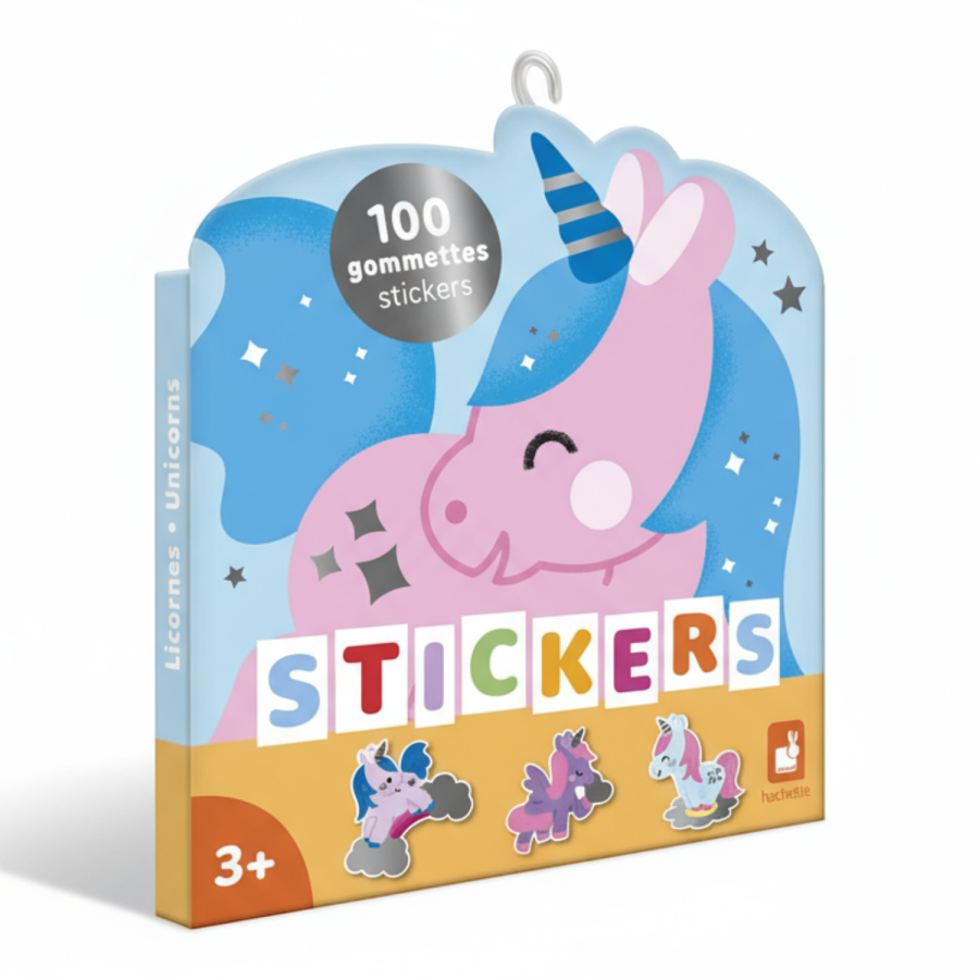 Naklejki wielorazowe 100 szt. Jednorożce 3+ / Janod