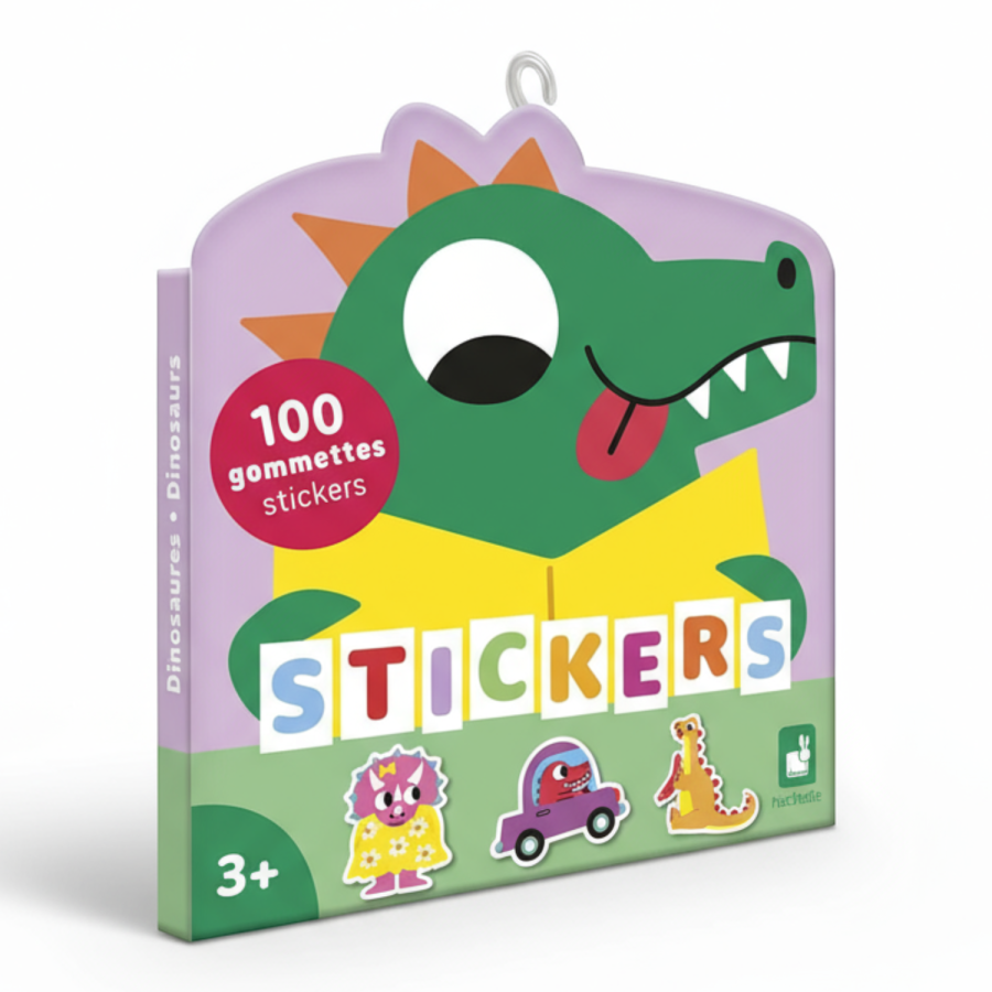 Naklejki wielorazowe 100 szt. Dinozaury 3+ / Janod