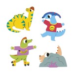Naklejki wielorazowe 100 szt. Dinozaury 3+ / Janod