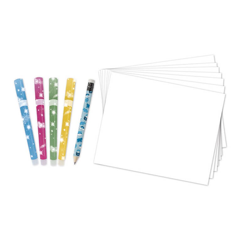 Zestaw kreatywny Rysowanie krok po kroku z brokatowymi markerami 20 rysunków i kolorowanek 6+ / Janod