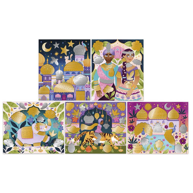 Zestaw kreatywny Metalowe naklejki do wytłaczania Bollywood 7+ / Janod