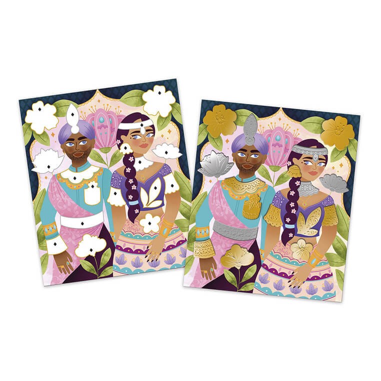 Zestaw kreatywny Metalowe naklejki do wytłaczania Bollywood 7+ / Janod