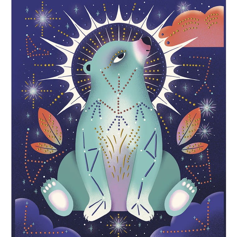 Zestaw kreatywny Malowanie kropkami Puentylizm 3D Kosmiczne zwierzęta 8+ / Janod