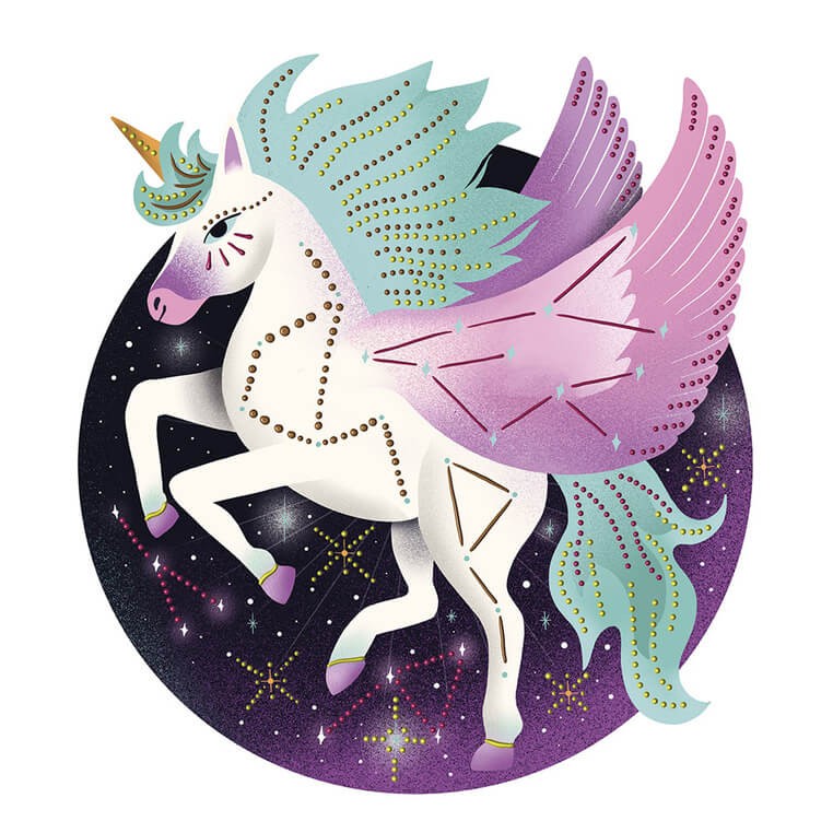 Zestaw kreatywny Malowanie kropkami Puentylizm 3D Kosmiczne zwierzęta 8+ / Janod