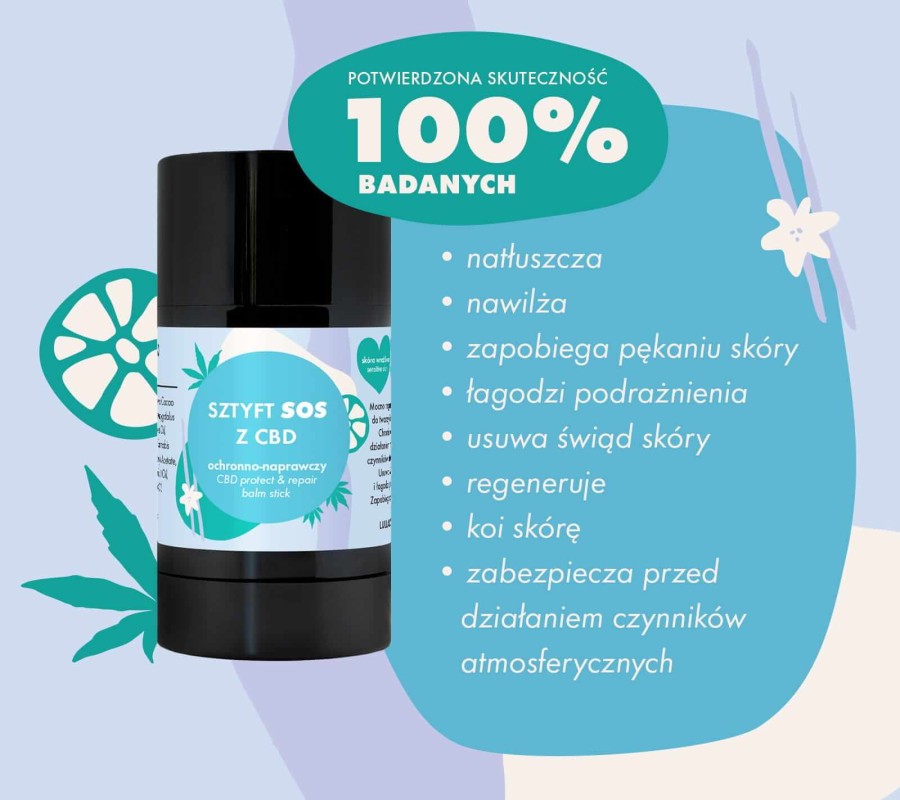 Ochronno-naprawczy sztyft SOS z CBD do twarzy i ciała, 50 ml / Lullalove