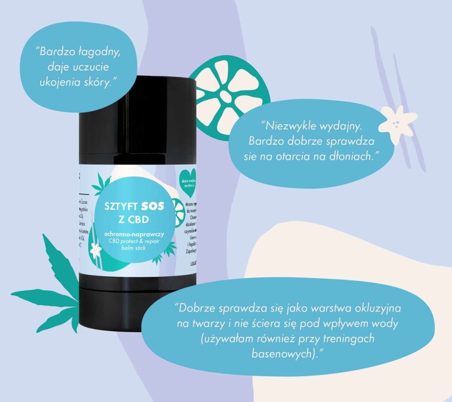 Ochronno-naprawczy sztyft SOS z CBD do twarzy i ciała, 50 ml / Lullalove