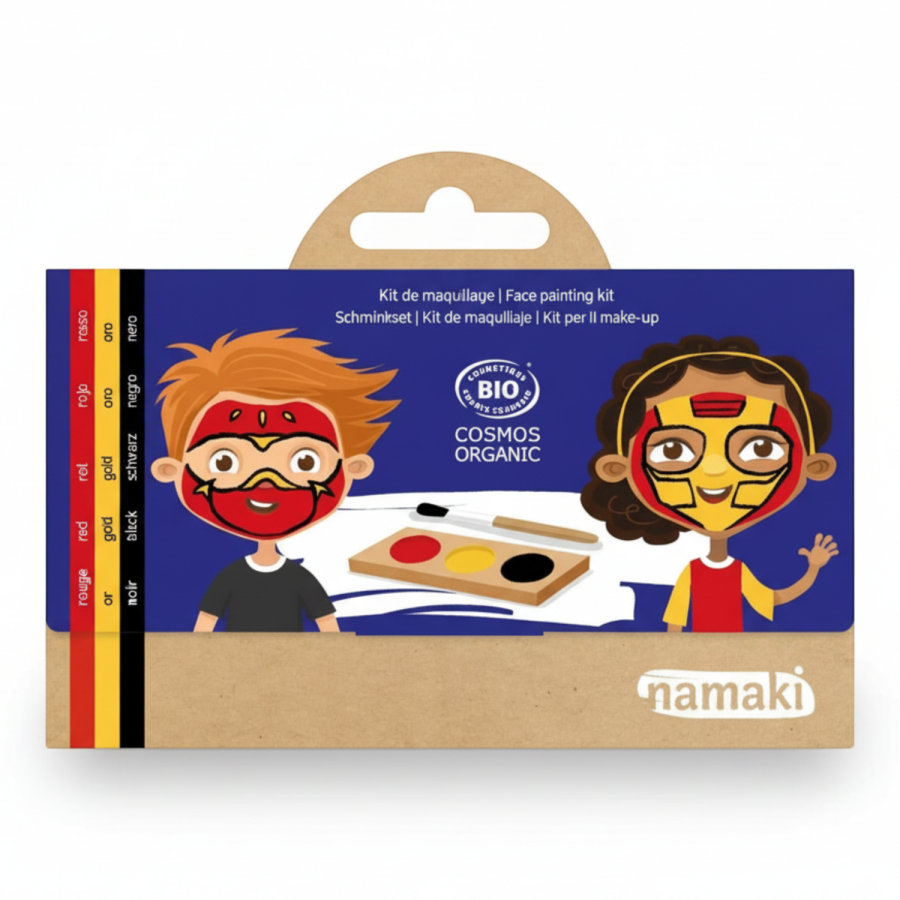Farby do malowania twarzy NINJA i SUPERBOHATER, 3 x 2,5 g, COSMEBIO / Namaki