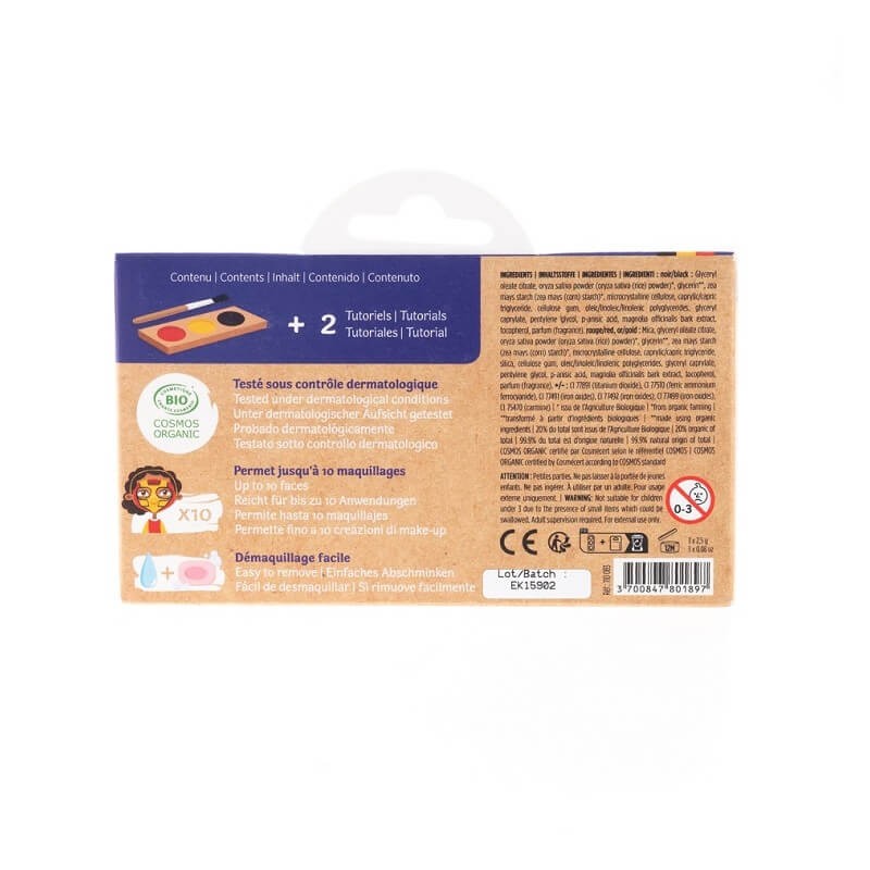 Farby do malowania twarzy NINJA i SUPERBOHATER, 3 x 2,5 g, COSMEBIO / Namaki