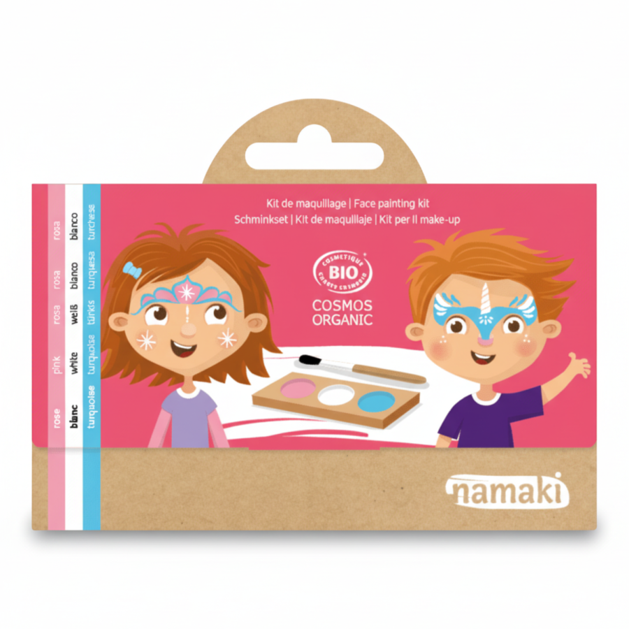 Farby do malowania twarzy KSIĘŻNICZKA i JEDNOROŻEC, 3 x 2,5 g, COSMEBIO / Namaki