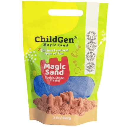 Piasek kinetyczny, 100% NATURALNY SKŁAD - opakowanie re-fill uzupełniające 907g, kolor niebieski / ChildGen