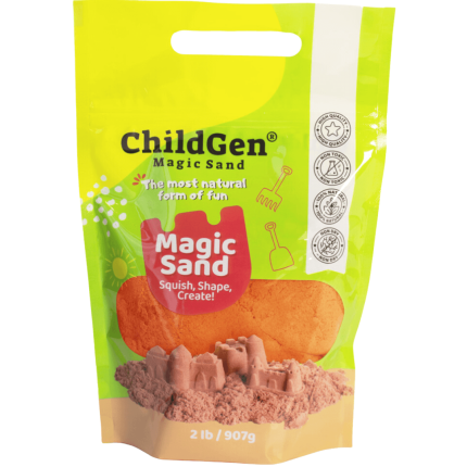 Piasek kinetyczny, 100% NATURALNY SKŁAD - opakowanie re-fill uzupełniające 907g, kolor pomarańczowy / ChildGen