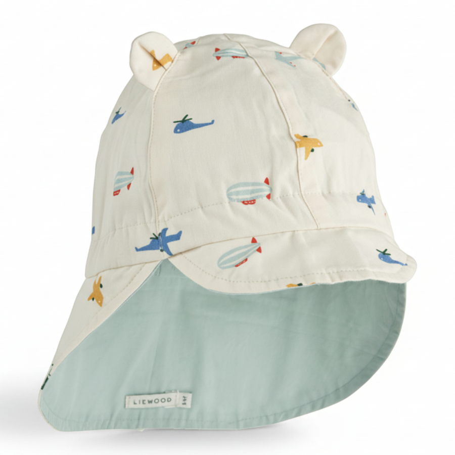 Letni dwustronny kapelusz Gorm: Aviator, ecru / Liewood