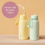 Butelka termiczna ze składanym ustnikiem, termos ze stali nierdzewnej - Lemon Twist, 1l / b.box