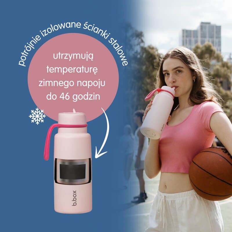 Butelka termiczna ze składanym ustnikiem, termos ze stali nierdzewnej - Lemon Twist, 1l / b.box