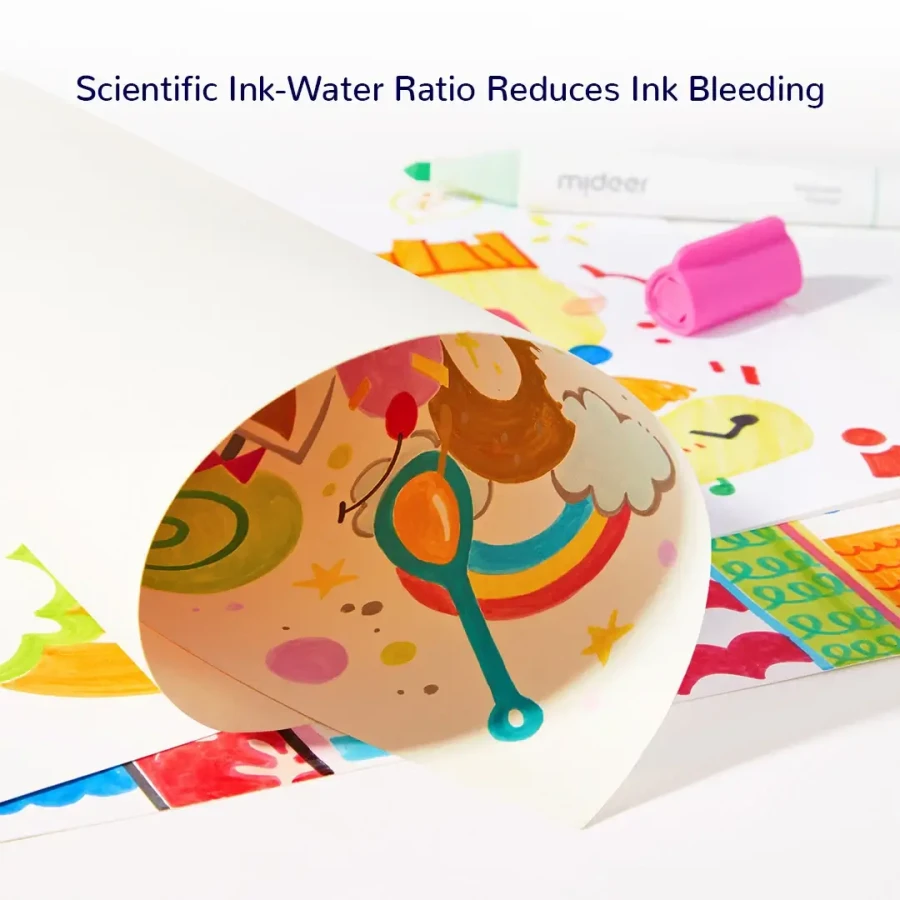 Zmywalne markery z podwójną końcówką (12 kolorów) / Mideer