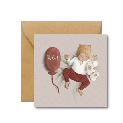 Kartka z okazji narodzin dziewczynki - Oh Girl  / Hi Little