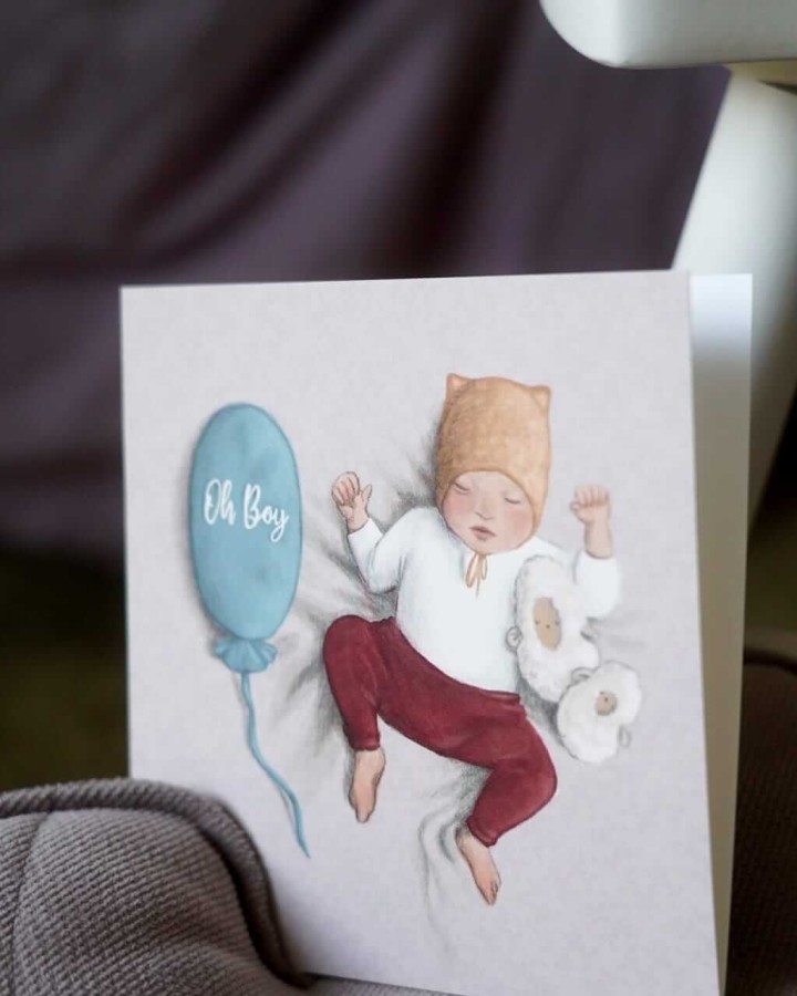 Kartka z okazji narodzin chłopca - Oh Boy / Hi Little