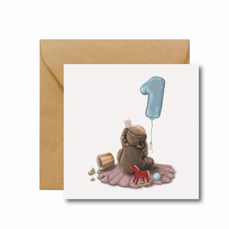 Kartka na roczek z balonem / Hi Little x Zezuzulla