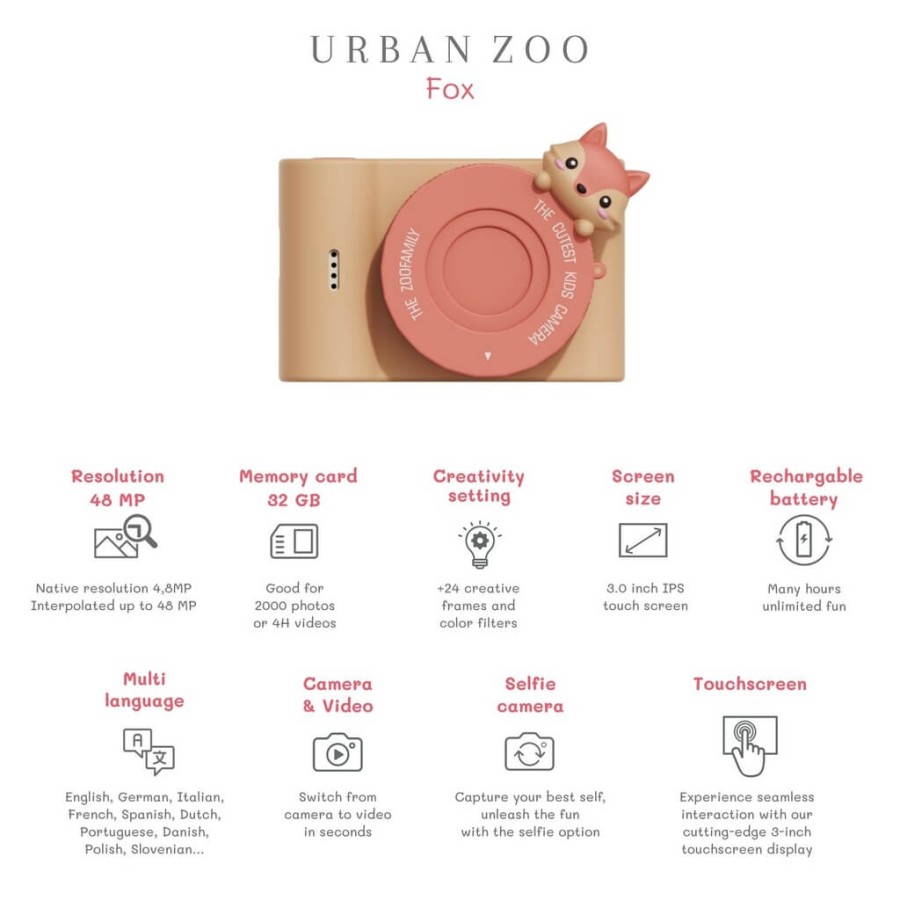 Aparat cyfrowy dla dzieci Urban Zoo - Fox / The Zoofamily