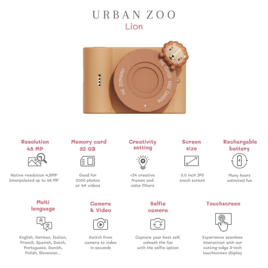Aparat cyfrowy dla dzieci Urban Zoo - Lion / The Zoofamily