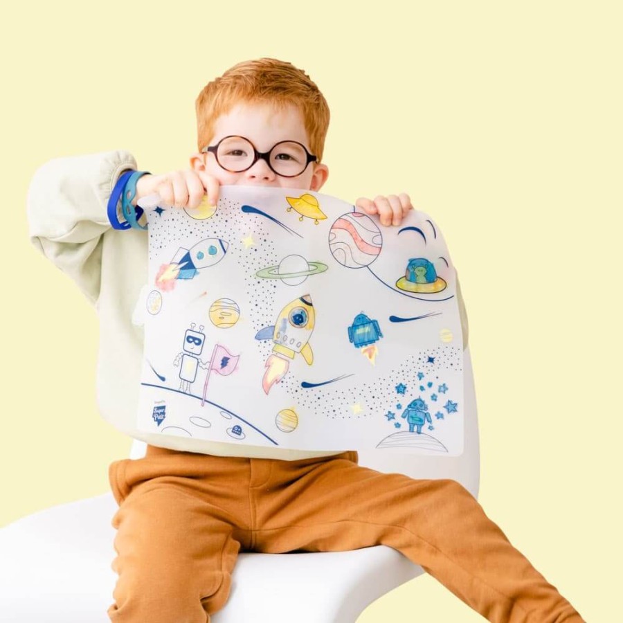 Zestaw do kolorowania z silikonową matą - Into Space / Super Petit