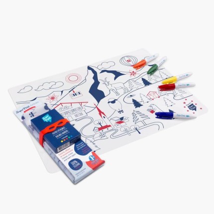 Zestaw do kolorowania z silikonową matą - Swiss Mountains / Super Petit