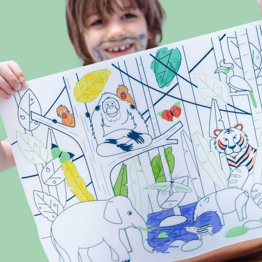 Zestaw do kolorowania z silikonową matą - Jungle / Super Petit