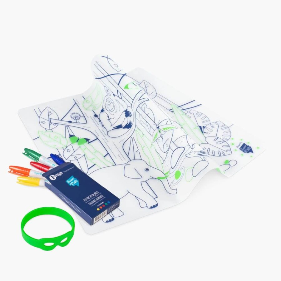 Zestaw do kolorowania z silikonową matą - Jungle / Super Petit