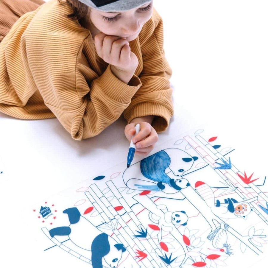 Zestaw do kolorowania z silikonową matą - Panda / Super Petit