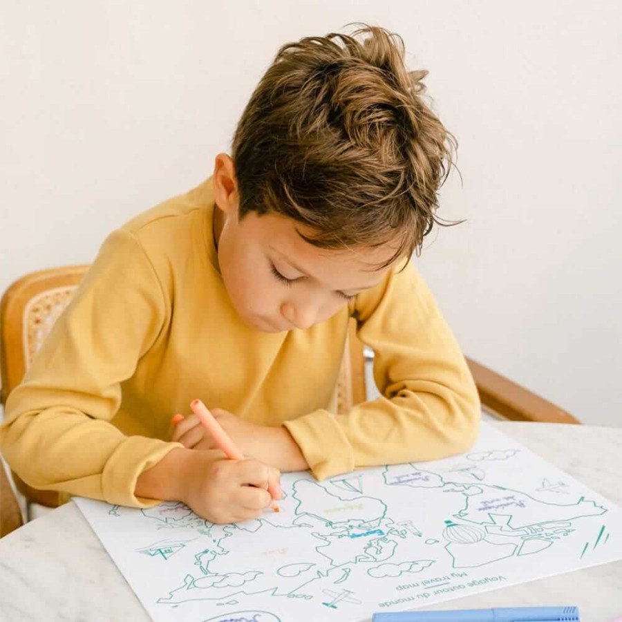 Zestaw do kolorowania z silikonową matą - My First World Map / Super Petit