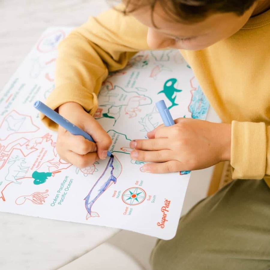 Zestaw do kolorowania z silikonową matą - My First World Map / Super Petit