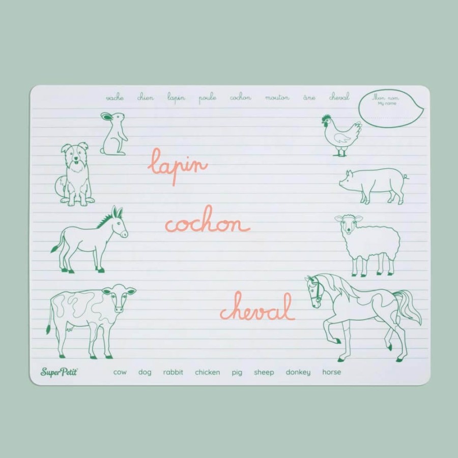 Zestaw do kolorowania z silikonową matą - Farm Animals / Super Petit