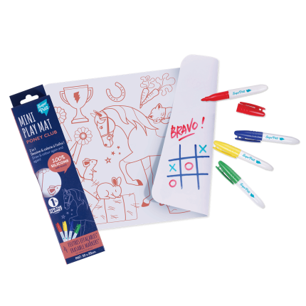 Mini zestaw do kolorowania z silikonową matą - Pony Club / Super Petit