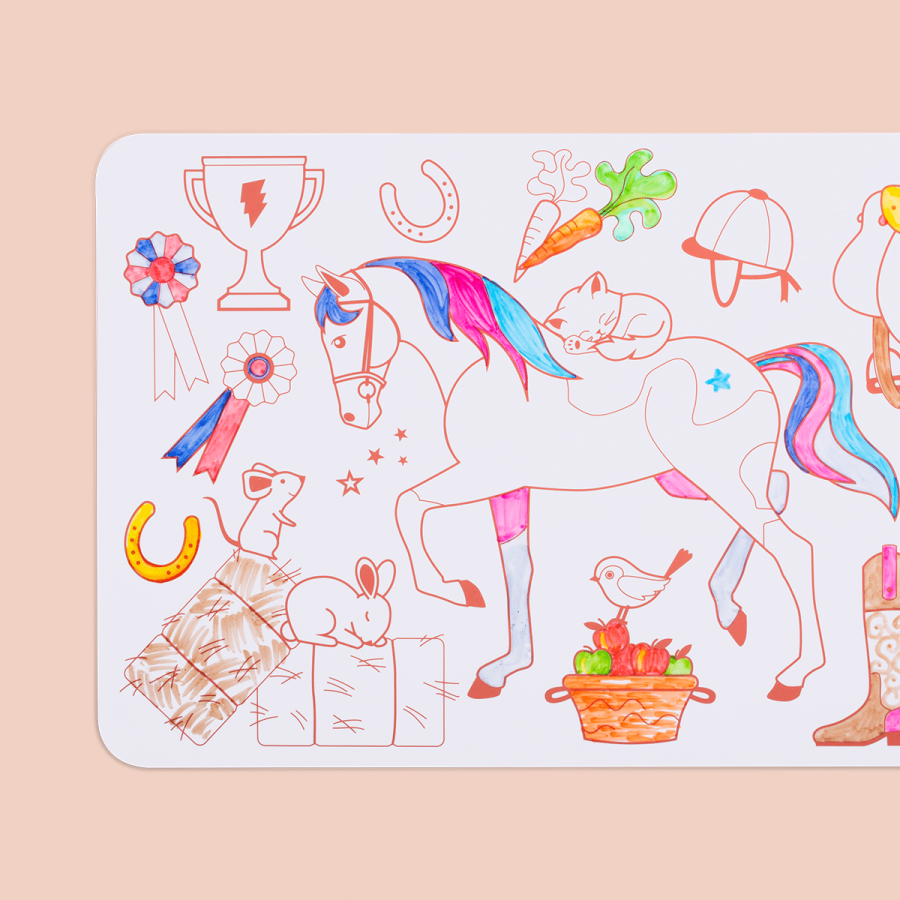 Mini zestaw do kolorowania z silikonową matą - Pony Club / Super Petit