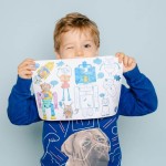 Mini zestaw do kolorowania z silikonową matą - Robot / Super Petit