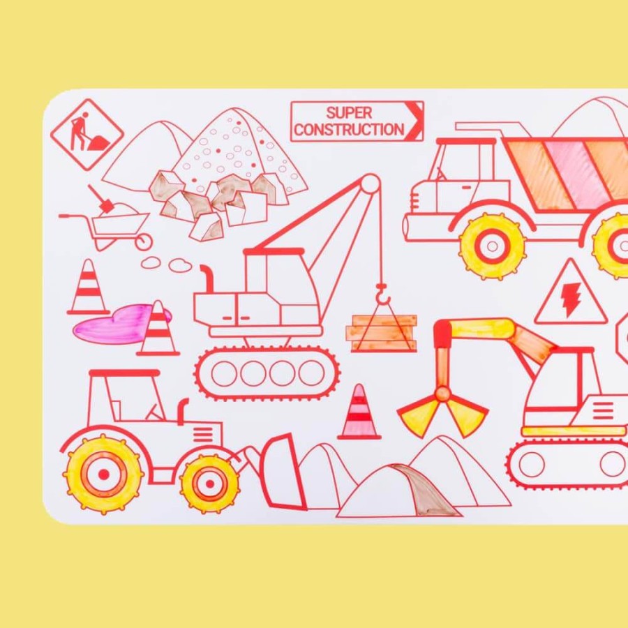 Mini zestaw do kolorowania z silikonową matą - Super Construction / Super Petit