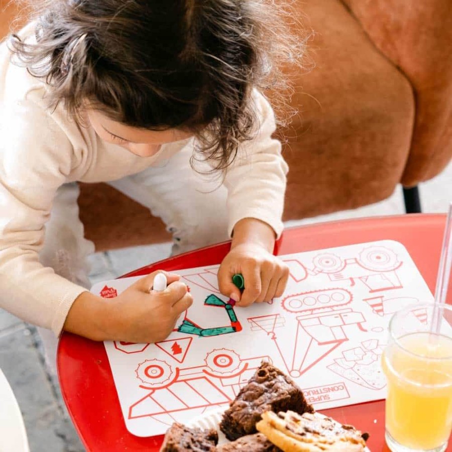 Mini zestaw do kolorowania z silikonową matą - Super Construction / Super Petit