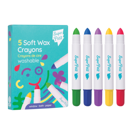 Miękkie kredki woskowe neonowe, 5 szt. / Super Petit