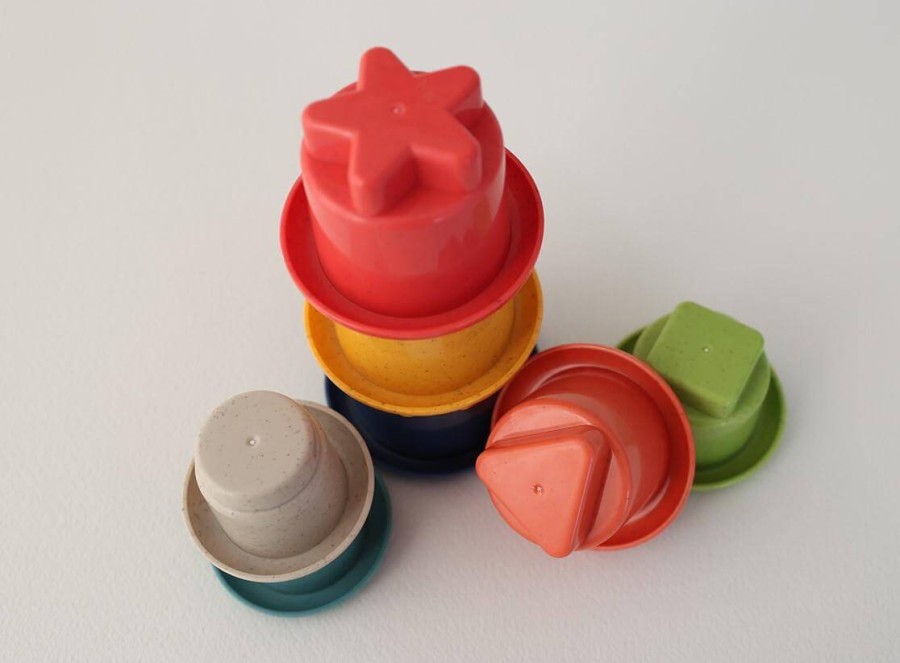 Tęczowa wieża z kubków do układania 6m+ / TOLO Bio