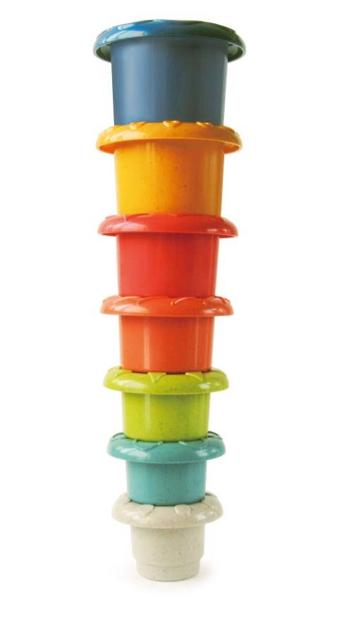 Tęczowa wieża z kubków do układania 6m+ / TOLO Bio
