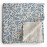 Otulacz z ogarnicznej bawełny - Blue Flowers / Mushie