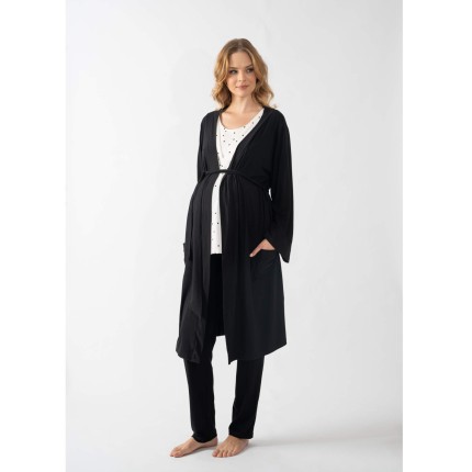 Szlafrok ciążowy Classic - czarny / Cool Mama