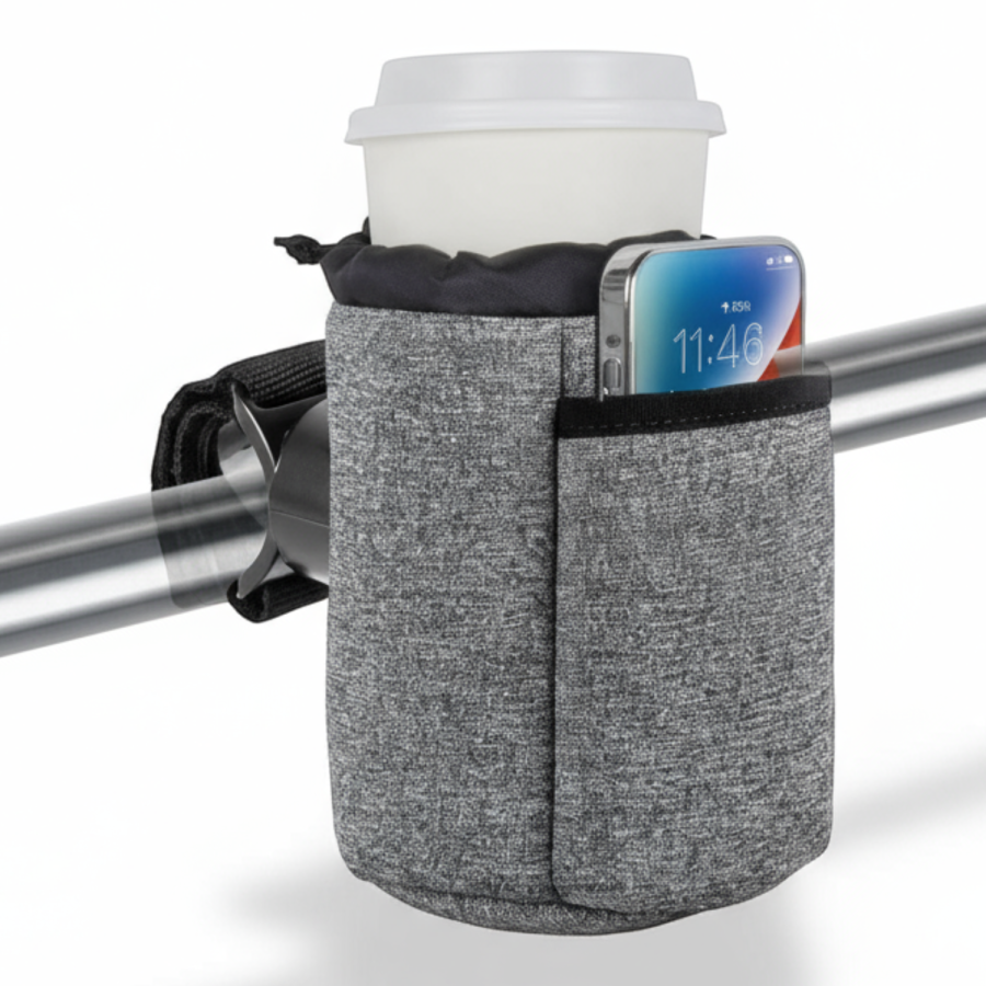 Thermo uchwyt 2w1 na kubek i telefon do wózka / Titanium baby