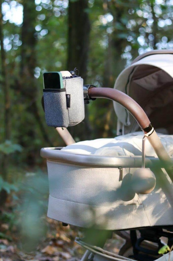 Thermo uchwyt 2w1 na kubek i telefon do wózka / Titanium baby
